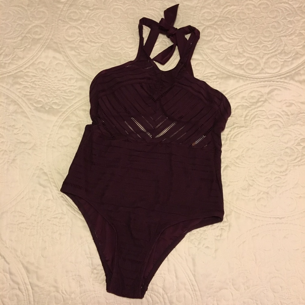 NWT Maroon one piece bathing suit